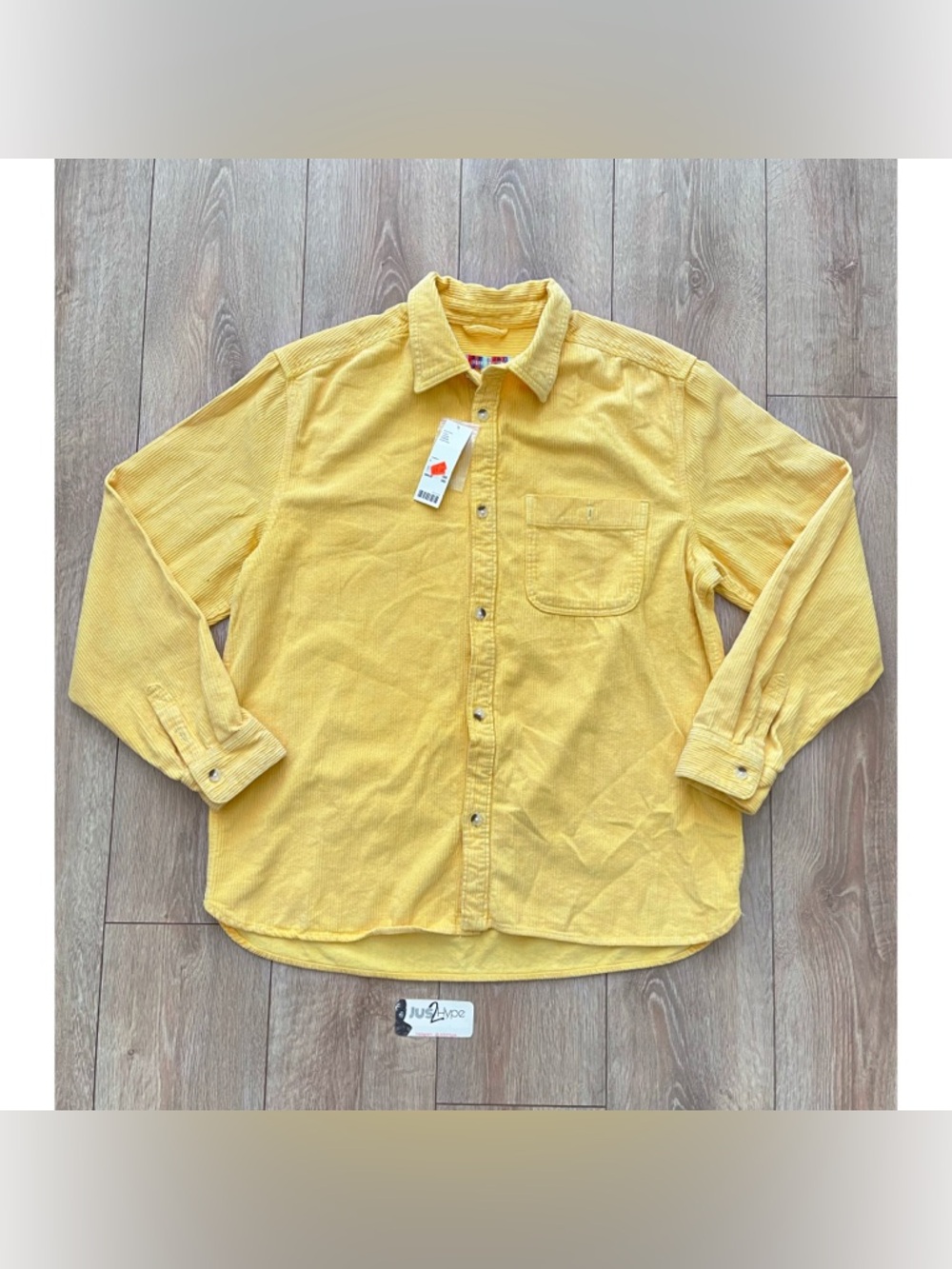 Urban Outfitters Yellow Corduroy Button-Down Shirt - Men's Casual